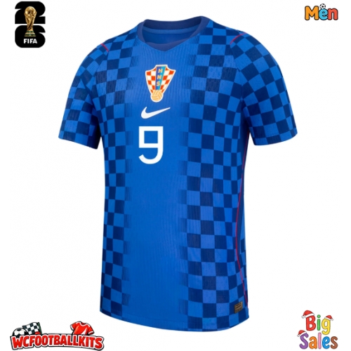Croatia Andrej Kramaric #9 Replica Away Stadium Shirt World Cup 2026 Short Sleeve